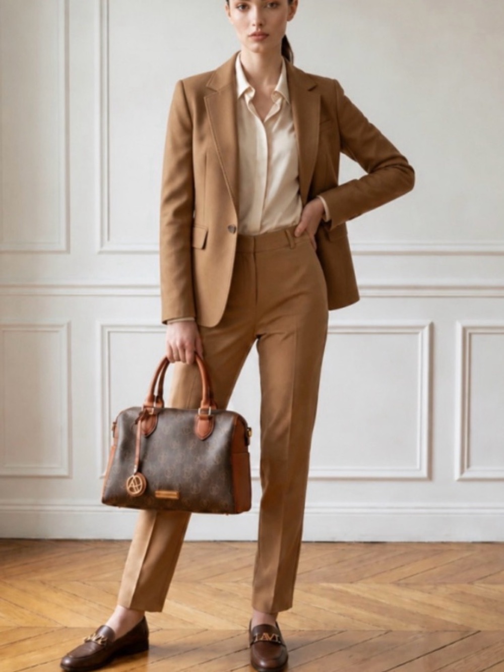 Adrienne Vittadini Satchel Bag One Size Brown Tan